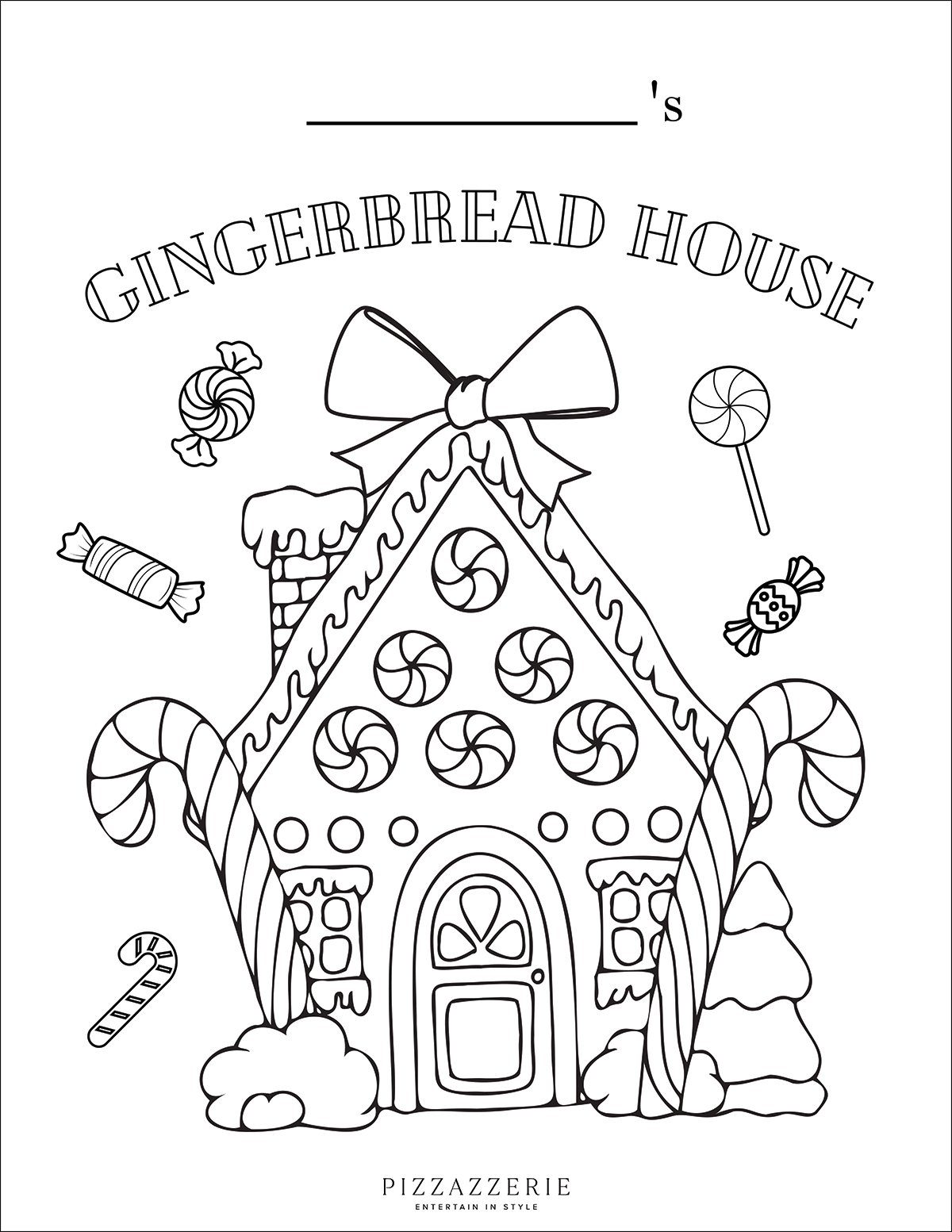 29 Gingerbread House Coloring Pages Printable 3