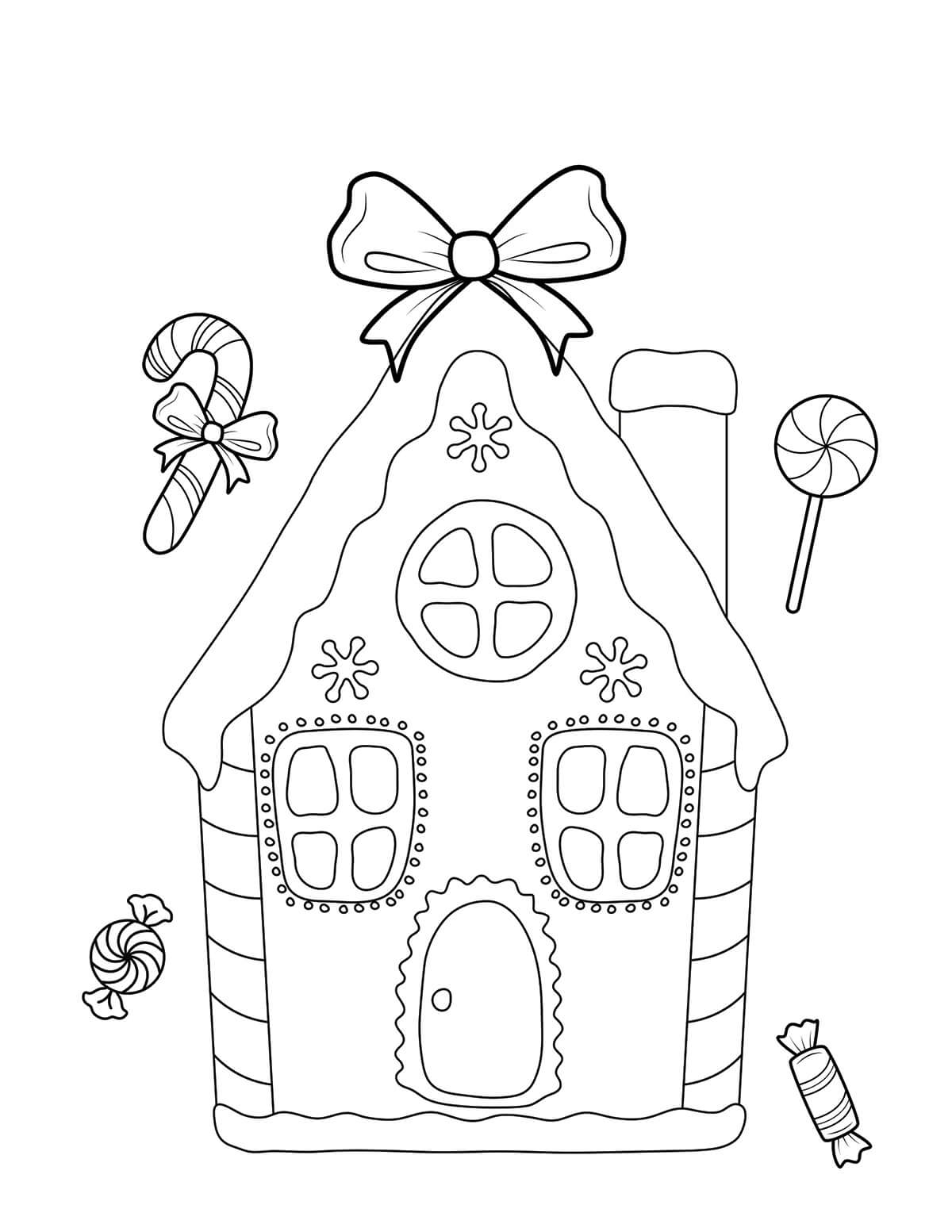 29 Gingerbread House Coloring Pages Printable 6