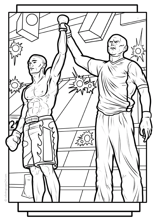 30 Boxing Coloring Pages Printable 26