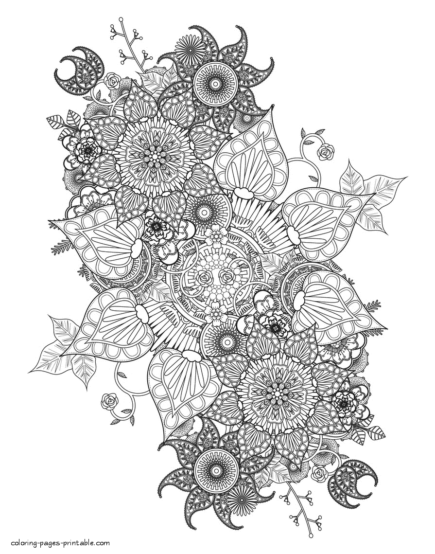 30 Elegant Flower Coloring Pages for Adults Printable 10