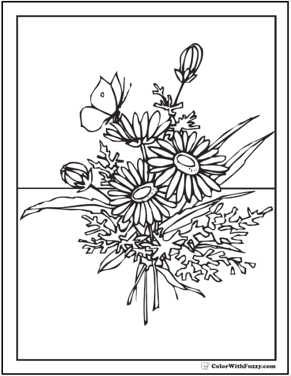 30 Elegant Flower Coloring Pages for Adults Printable 12