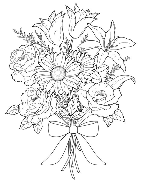 30 Elegant Flower Coloring Pages for Adults Printable 30