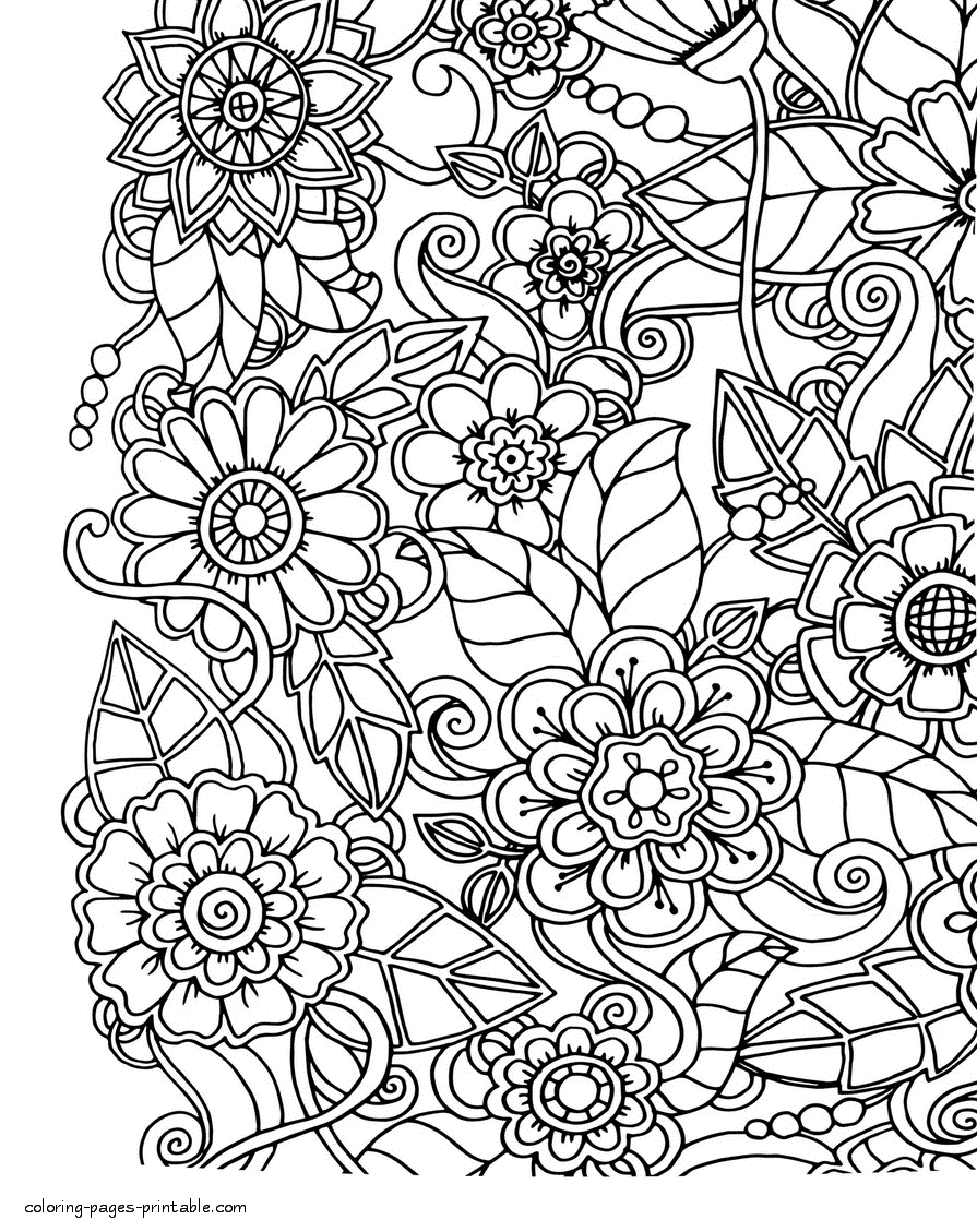 30 Elegant Flower Coloring Pages for Adults Printable 31