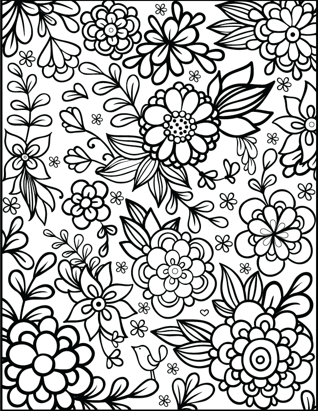 30 Elegant Flower Coloring Pages for Adults Printable 33