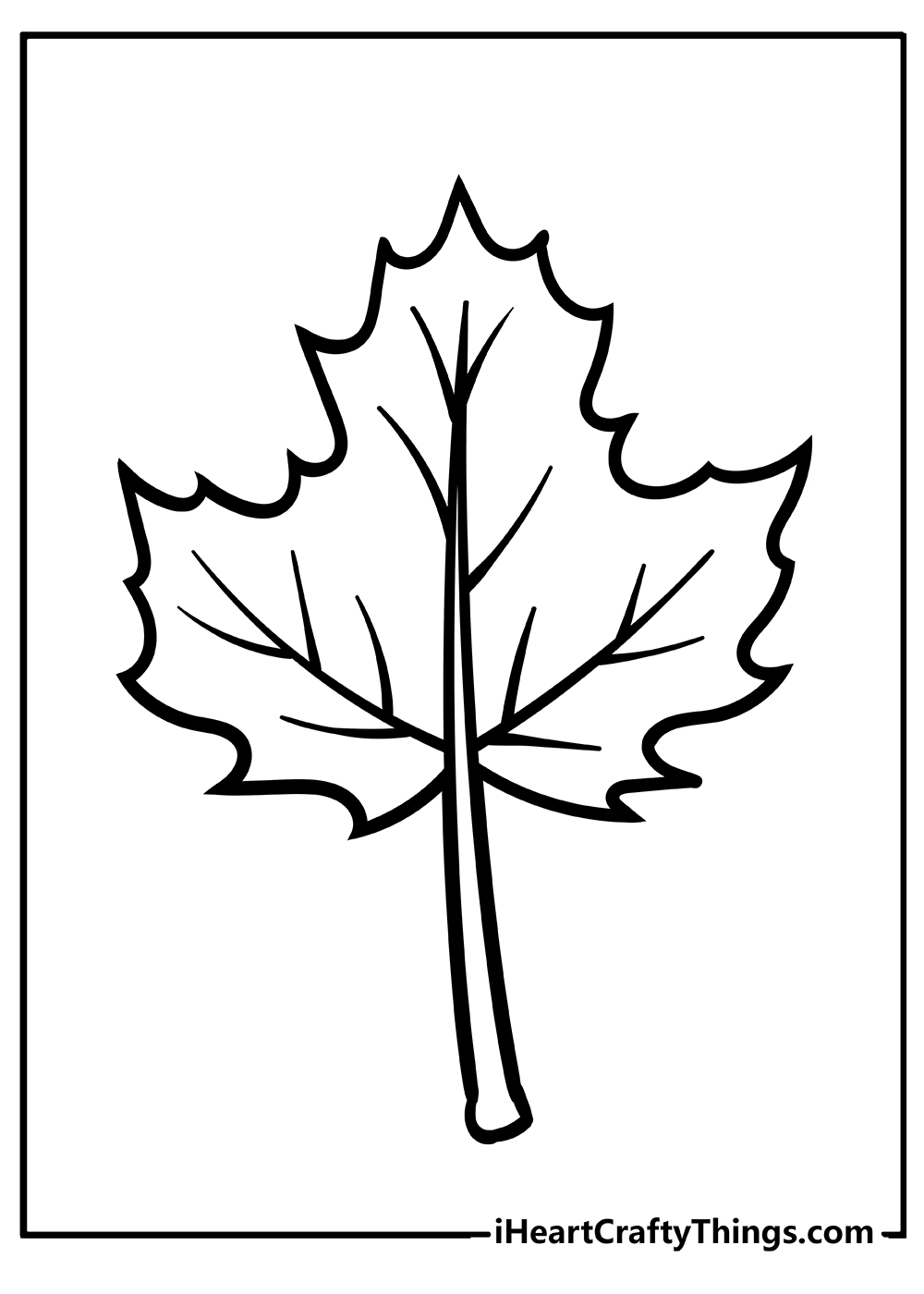 30 Leaf Coloring Pages for Kids Printable 12