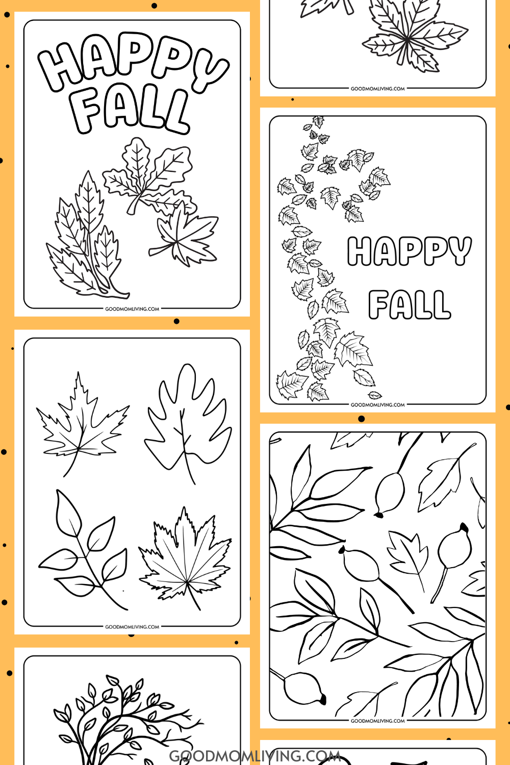 30 Leaf Coloring Pages for Kids Printable 28