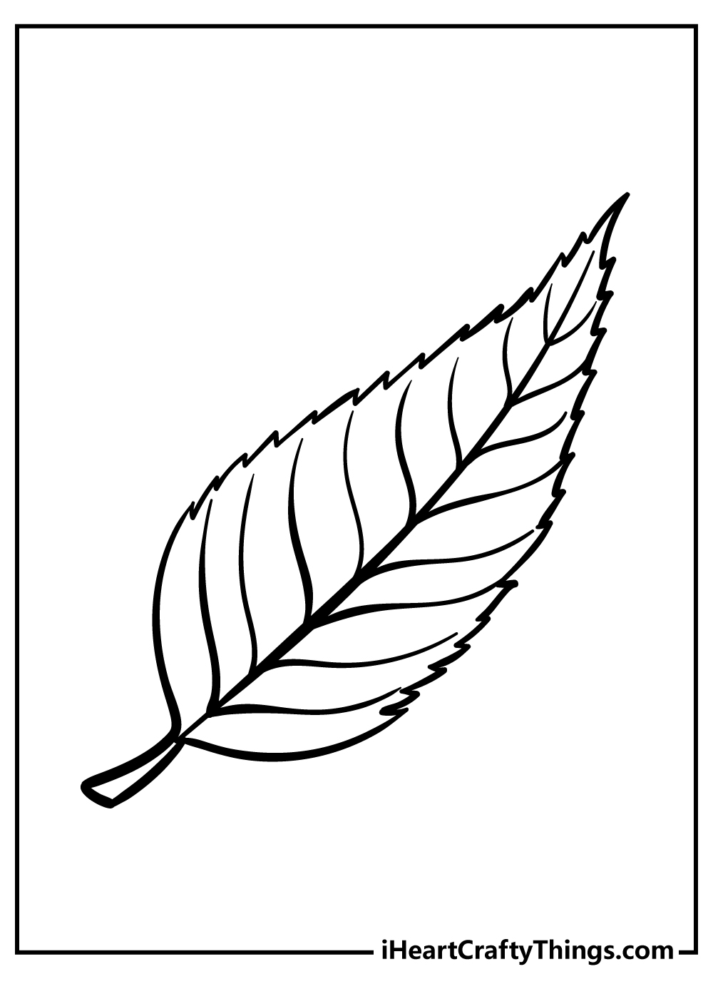 30 Leaf Coloring Pages for Kids Printable 7