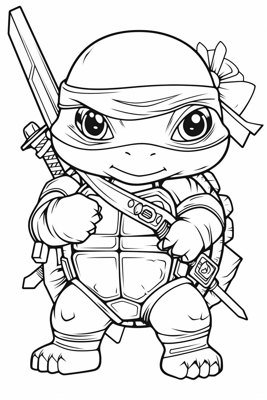 30 Ninja Turtles Face Coloring Pages Printable 11