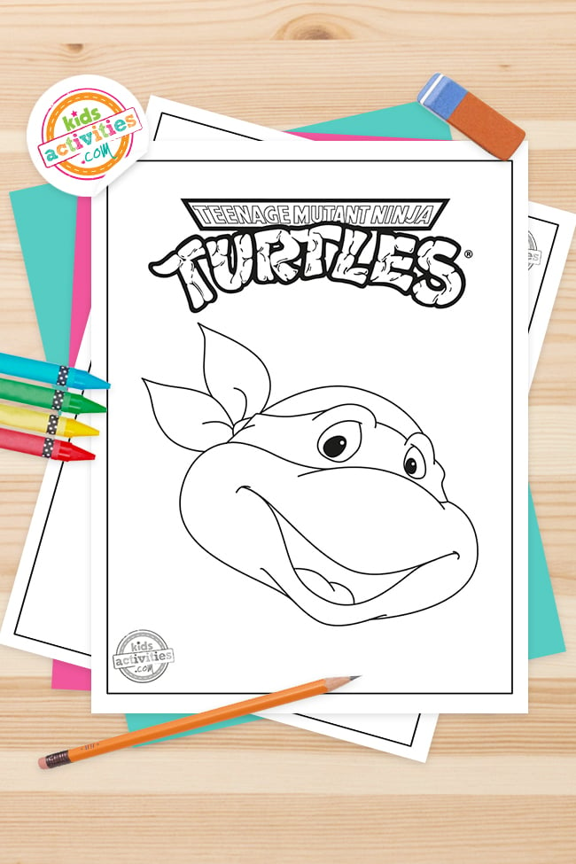 30 Ninja Turtles Face Coloring Pages Printable 13