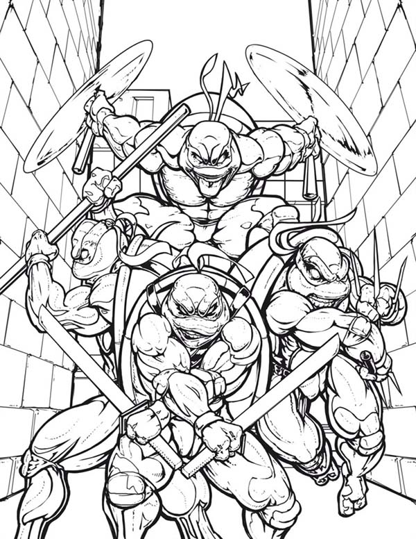 30 Ninja Turtles Face Coloring Pages Printable 16