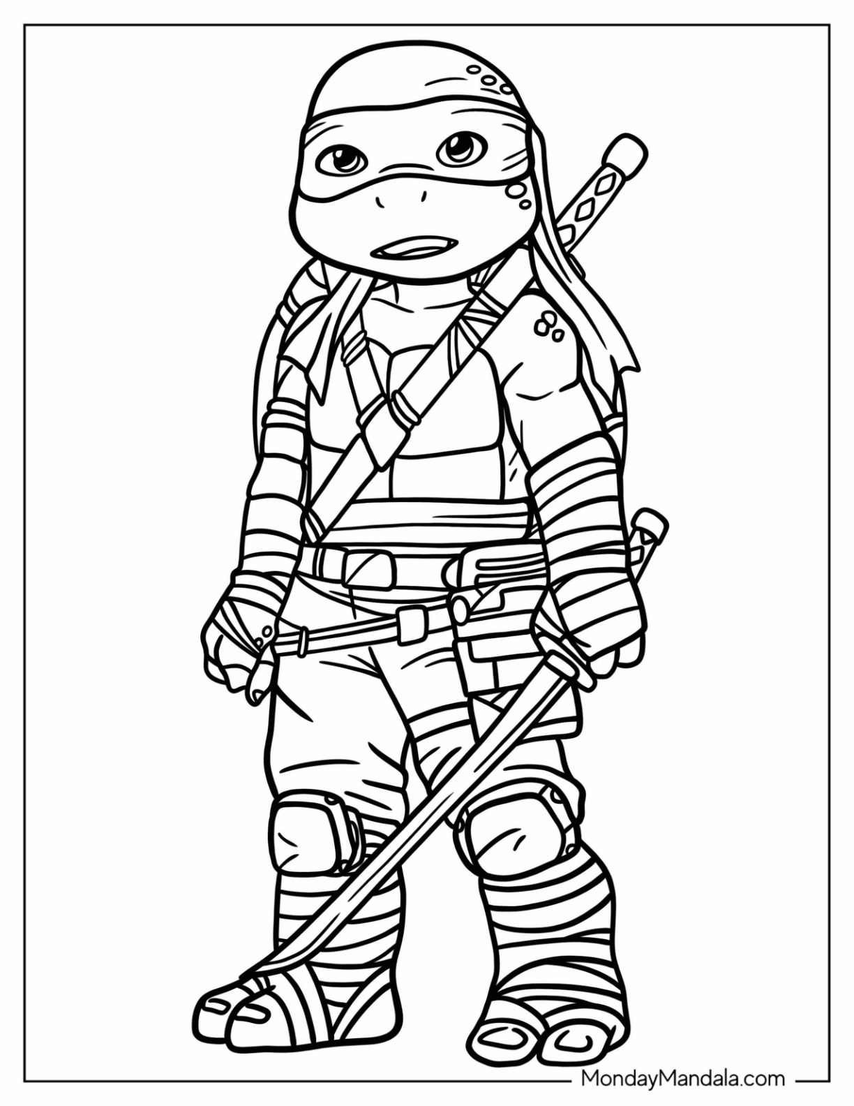 30 Ninja Turtles Face Coloring Pages Printable 2