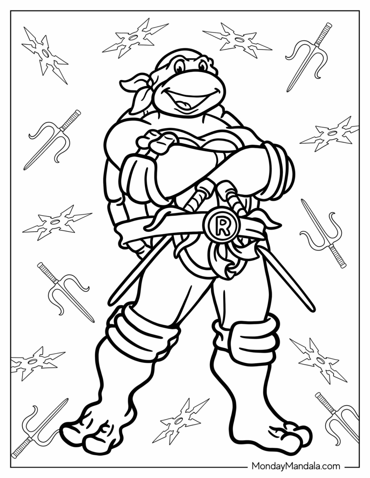 30 Ninja Turtles Face Coloring Pages Printable 26