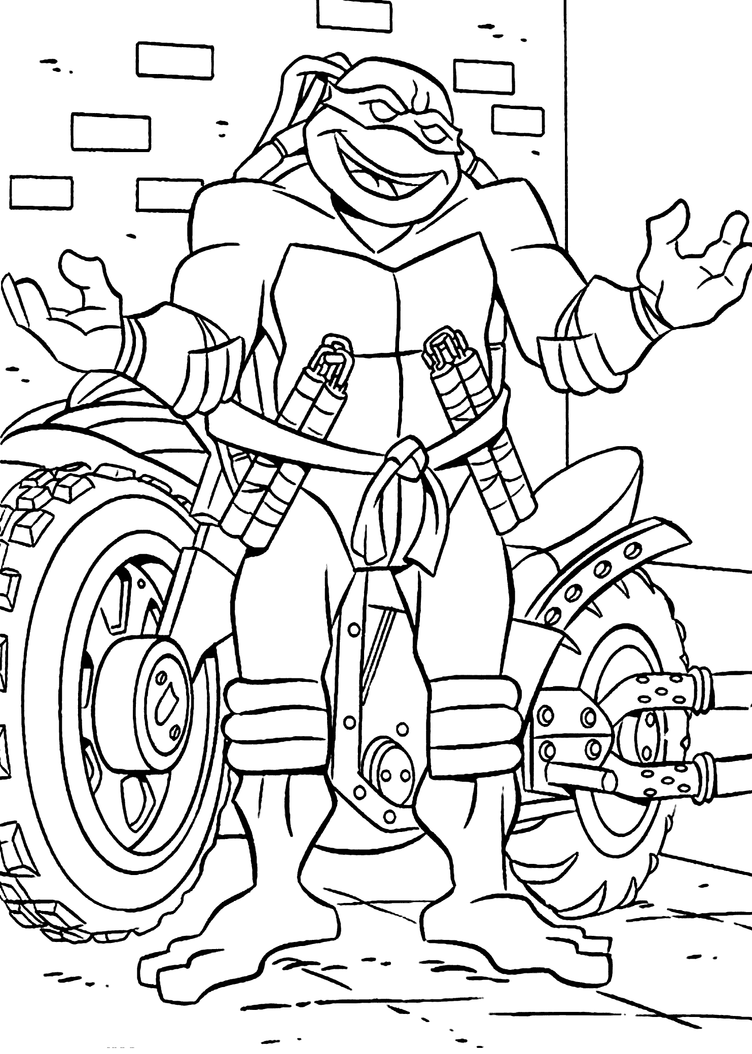 30 Ninja Turtles Face Coloring Pages Printable 4