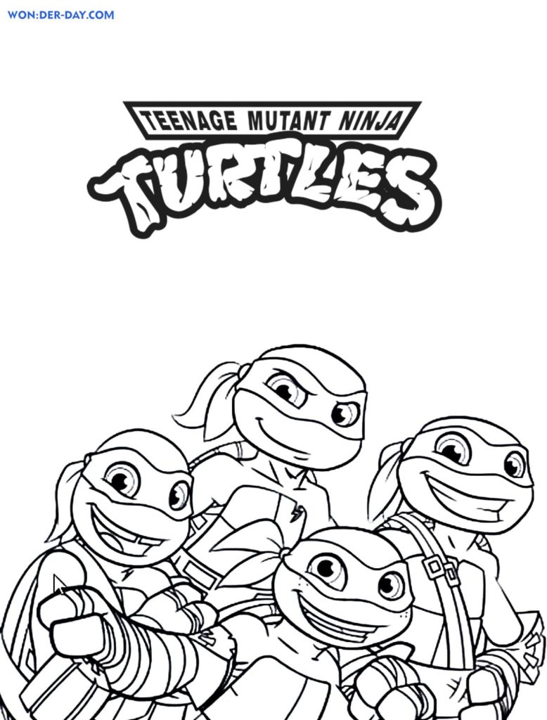 30 Ninja Turtles Face Coloring Pages Printable 5