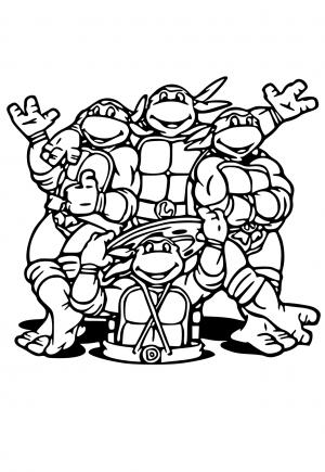 30 Ninja Turtles Face Coloring Pages Printable 6