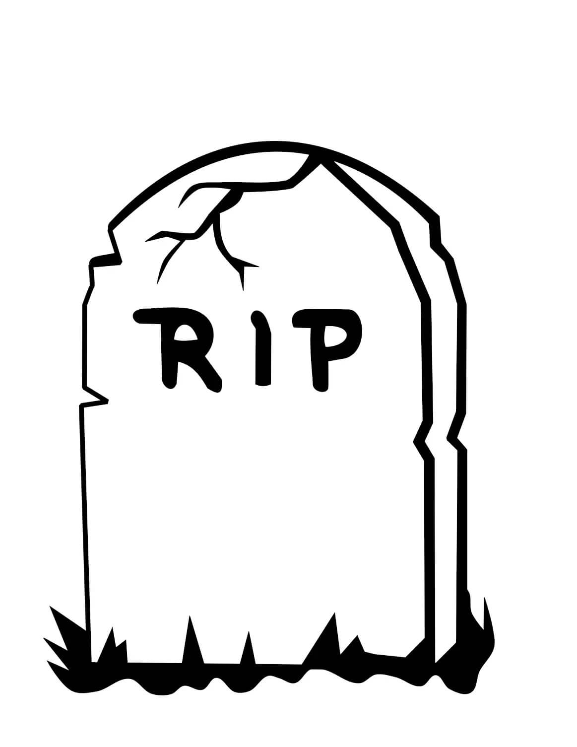 30 Spooky Tombstone Coloring Pages Printable 1