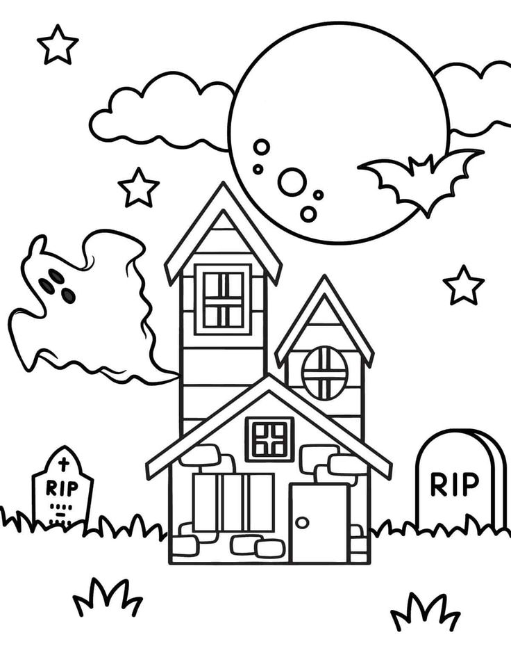 30 Spooky Tombstone Coloring Pages Printable 13