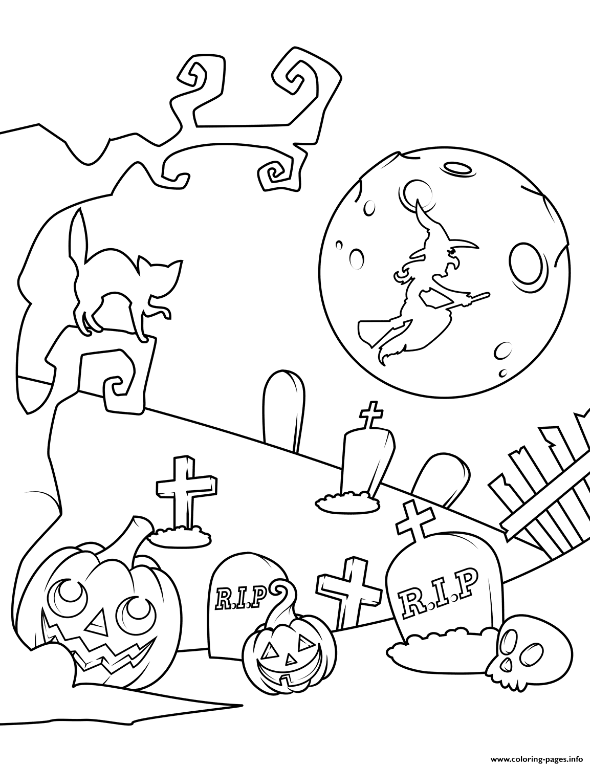 30 Spooky Tombstone Coloring Pages Printable 18