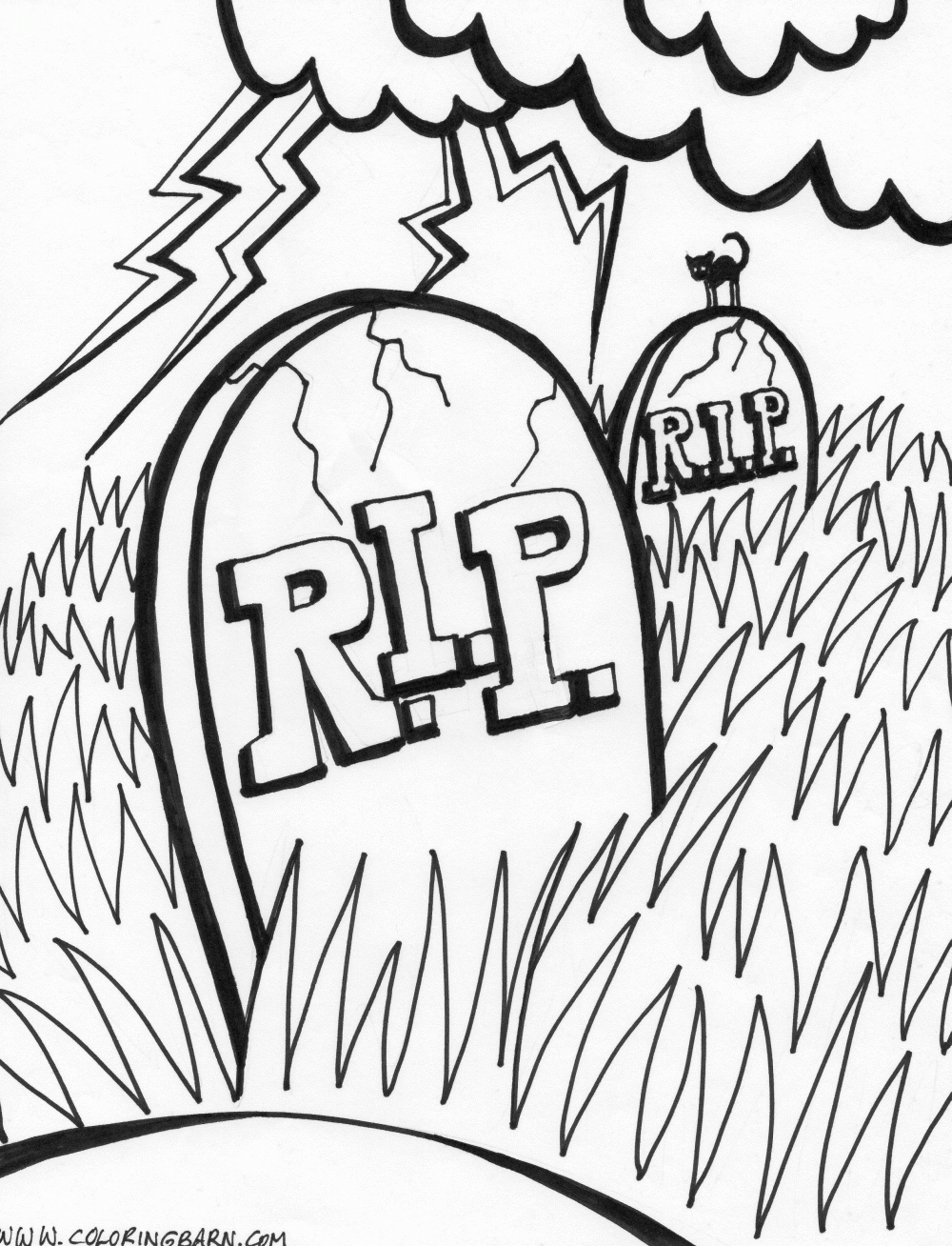 30 Spooky Tombstone Coloring Pages Printable 2