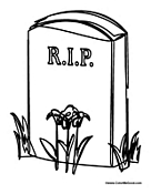 30 Spooky Tombstone Coloring Pages Printable 27