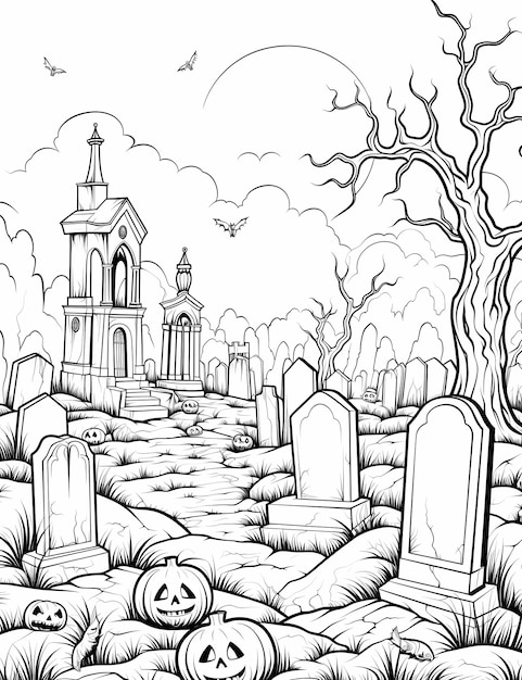 30 Spooky Tombstone Coloring Pages Printable 28