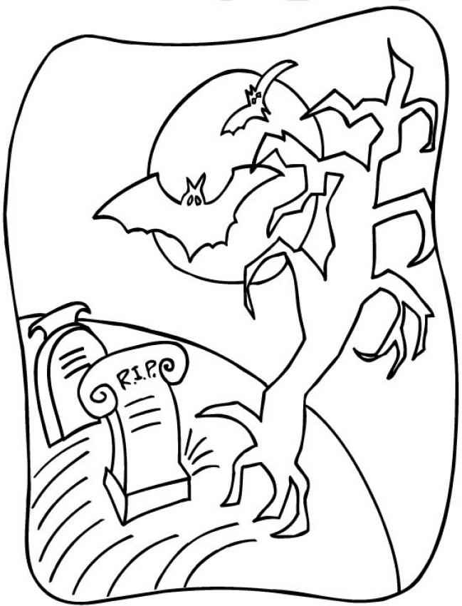 30 Spooky Tombstone Coloring Pages Printable 7