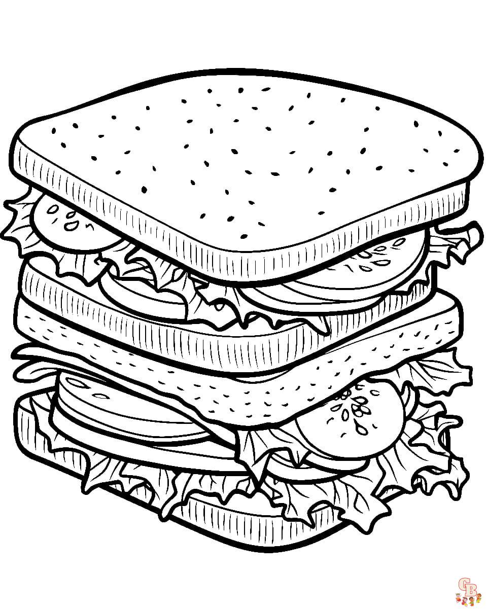 30 Tasty Sandwich Coloring Pages Printable 25