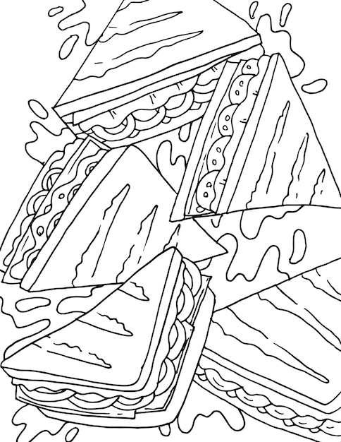 30 Tasty Sandwich Coloring Pages Printable 28