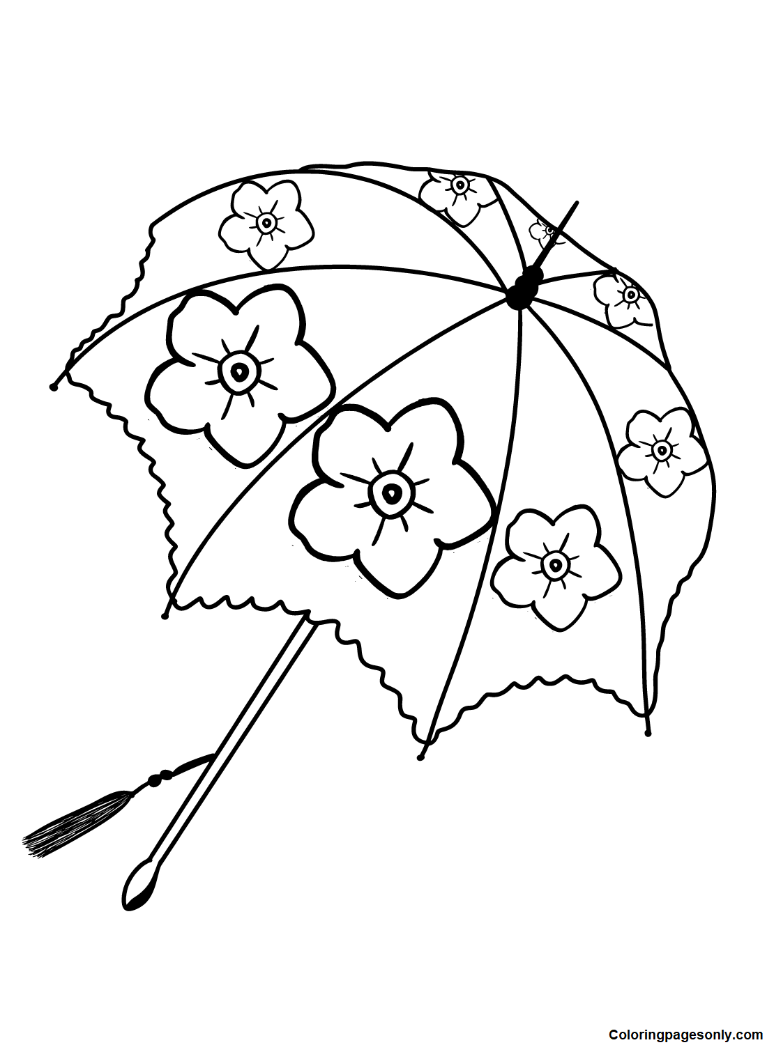 30 Umbrella Coloring Pages Printable 2