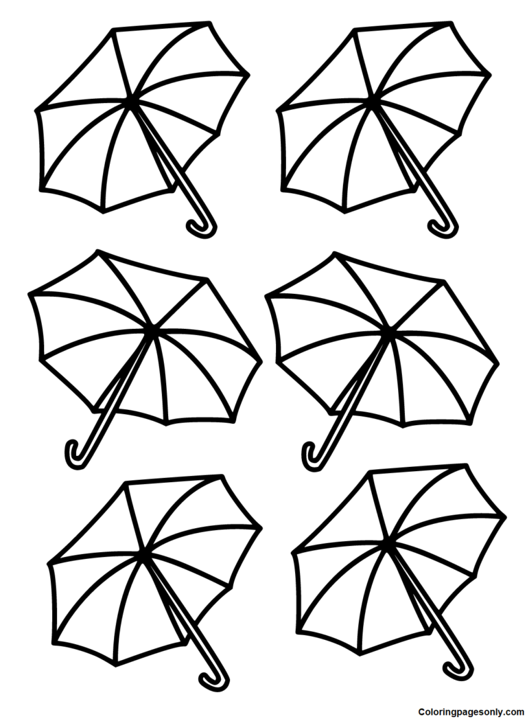 30 Umbrella Coloring Pages Printable 27