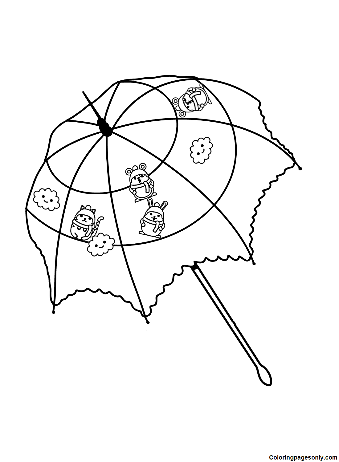 30 Umbrella Coloring Pages Printable 4