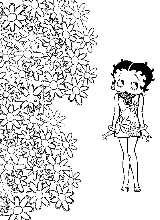 31 Classic Betty Boop Coloring Pages for Kids Printable 16