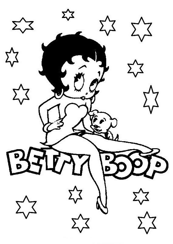 31 Classic Betty Boop Coloring Pages for Kids Printable 20