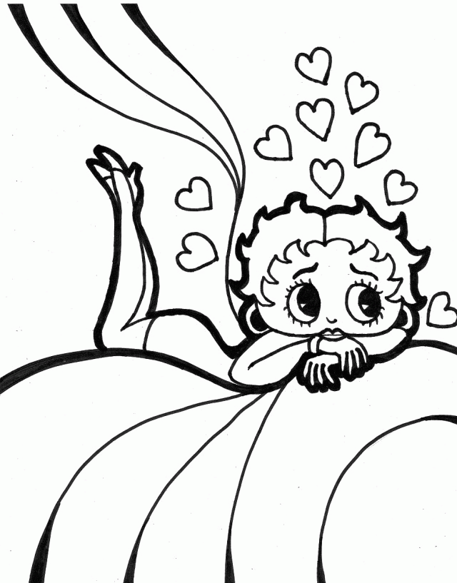 31 Classic Betty Boop Coloring Pages for Kids Printable 23