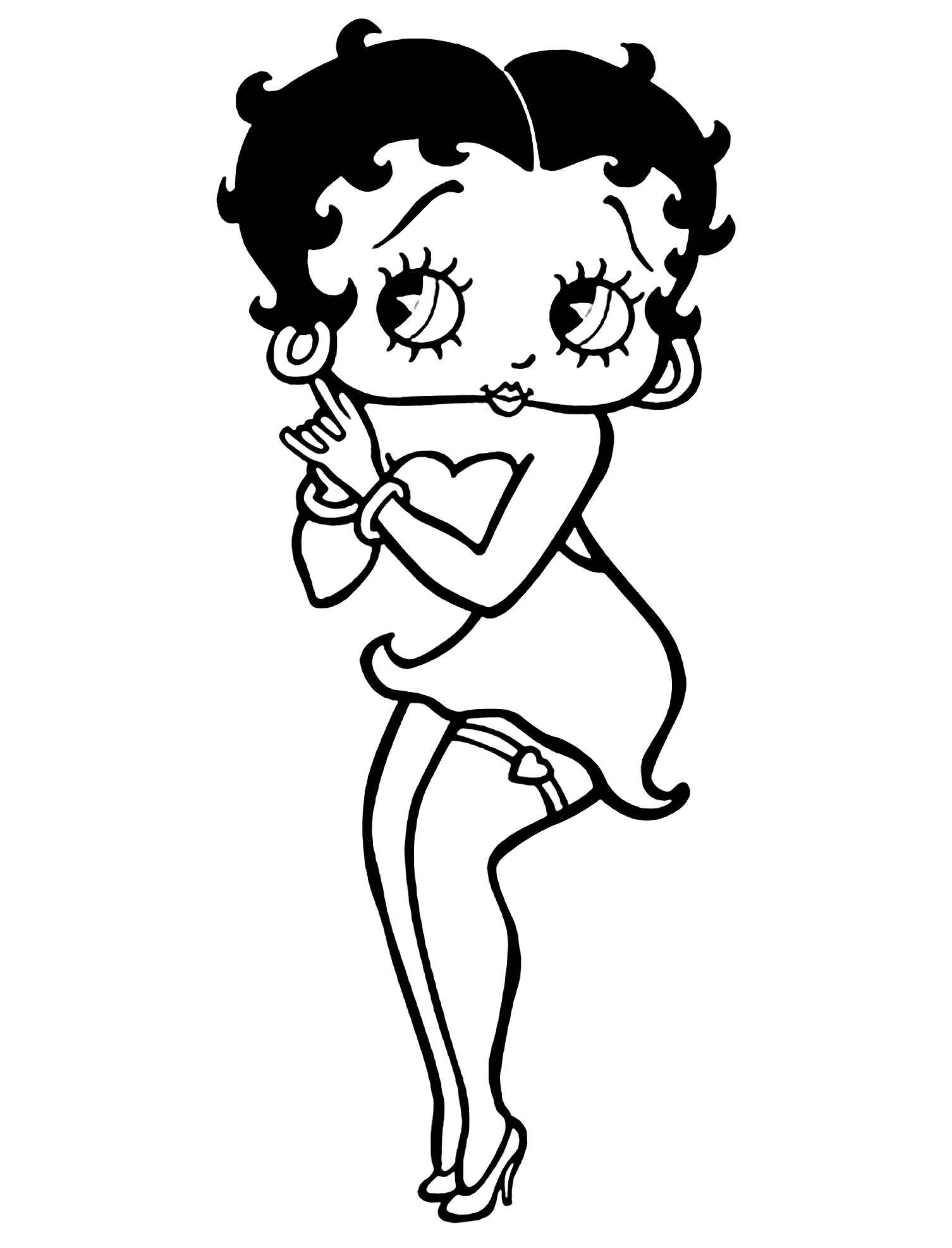 31 Classic Betty Boop Coloring Pages for Kids Printable 24