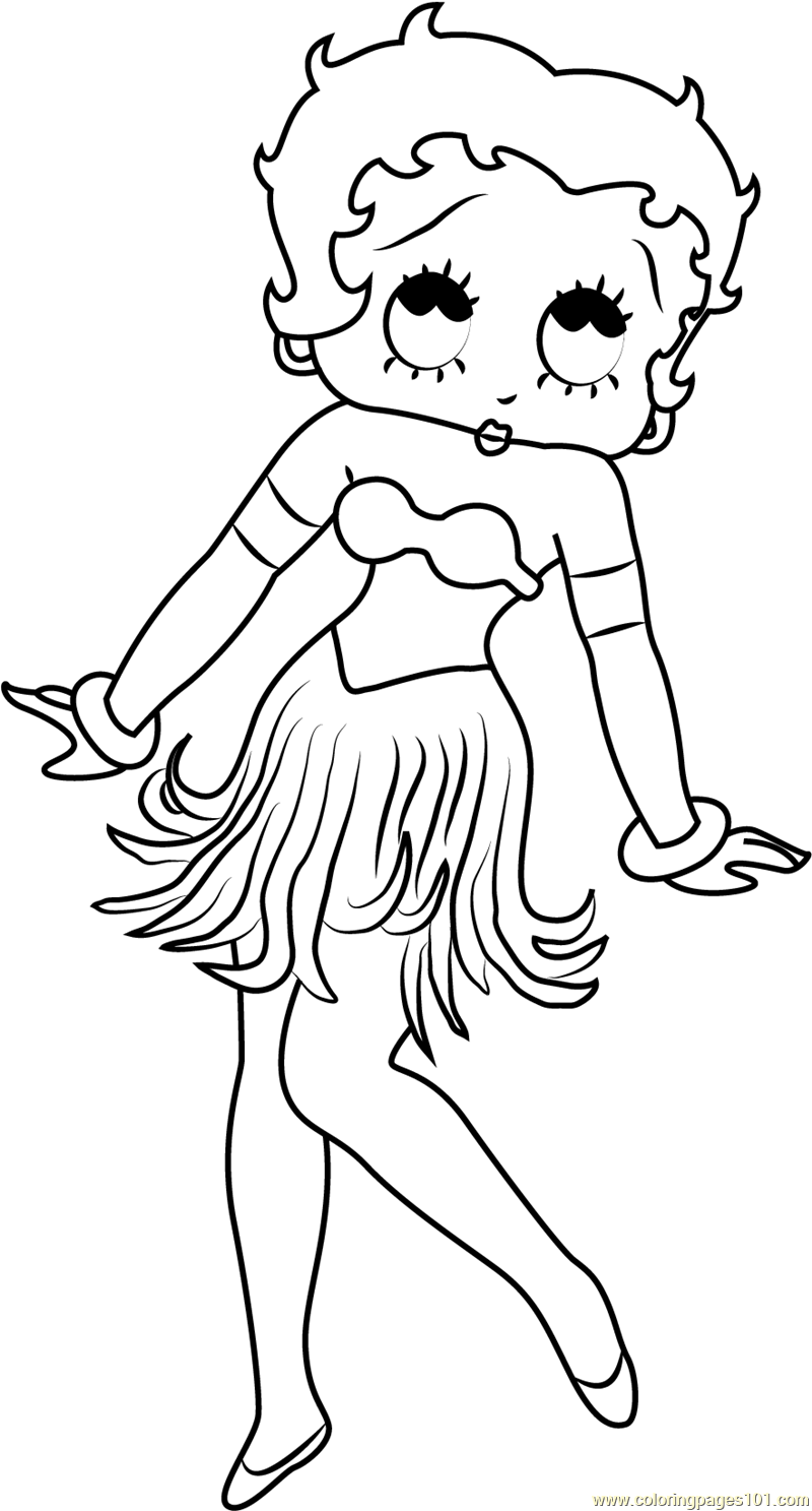 31 Classic Betty Boop Coloring Pages for Kids Printable 3