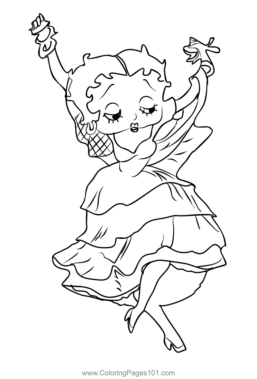 31 Classic Betty Boop Coloring Pages for Kids Printable 31