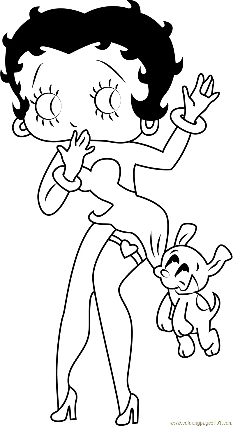 31 Classic Betty Boop Coloring Pages for Kids Printable 32