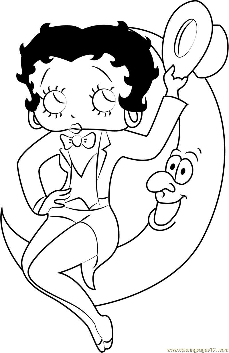 31 Classic Betty Boop Coloring Pages for Kids Printable 4