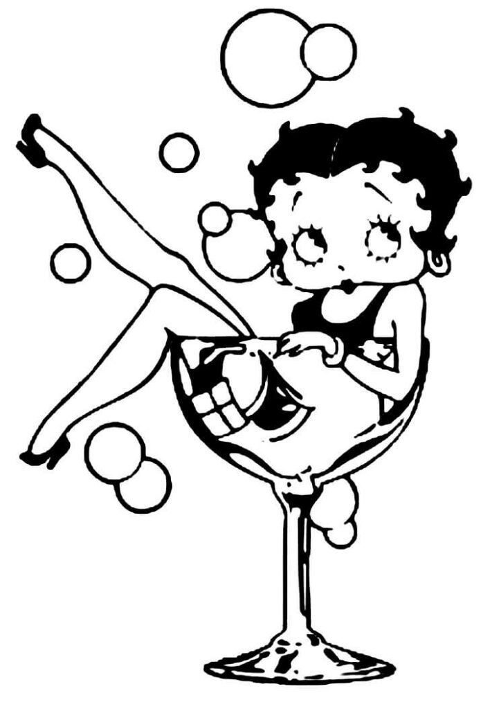 31 Classic Betty Boop Coloring Pages for Kids Printable 7