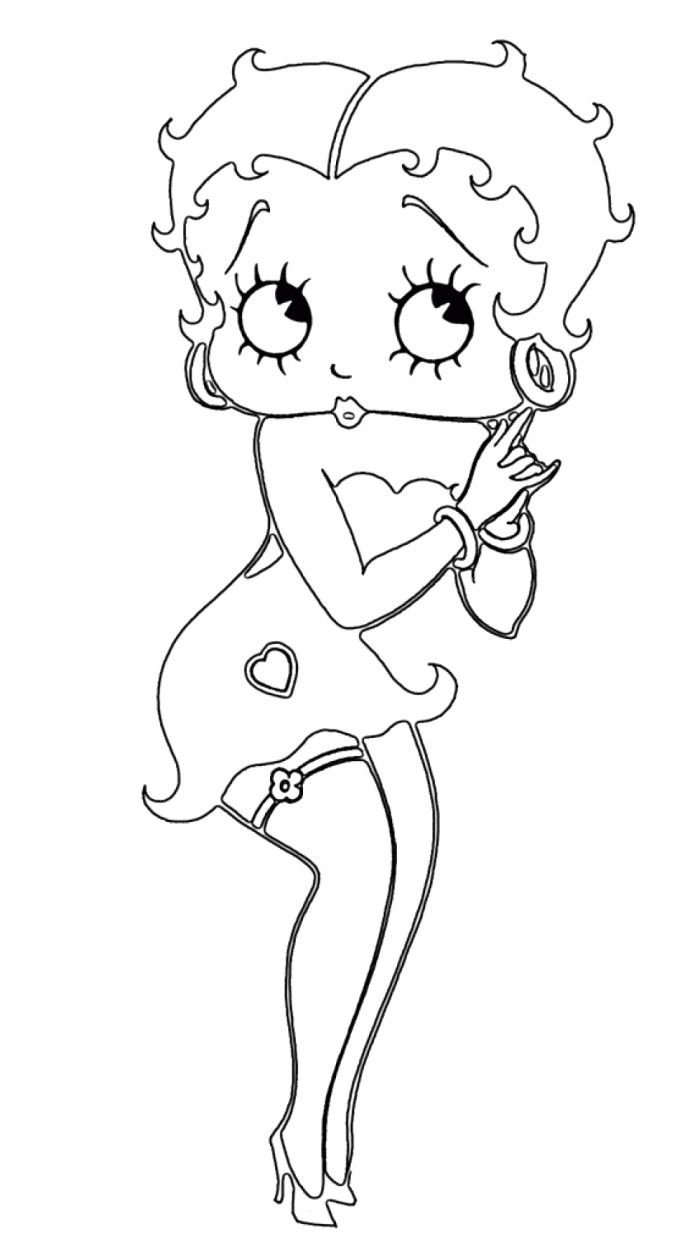 31 Classic Betty Boop Coloring Pages for Kids Printable 8