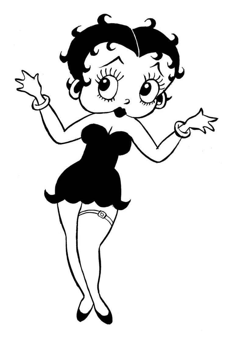 31 Classic Betty Boop Coloring Pages for Kids Printable 9