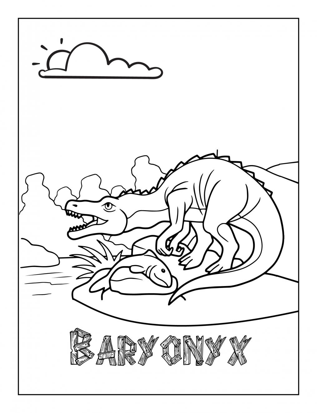 31 Ferocious Baryonyx Coloring Page Printable 1