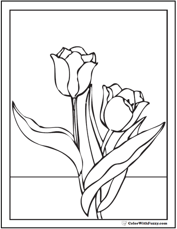 31 Lovely Tulip Coloring Pages Printable 12