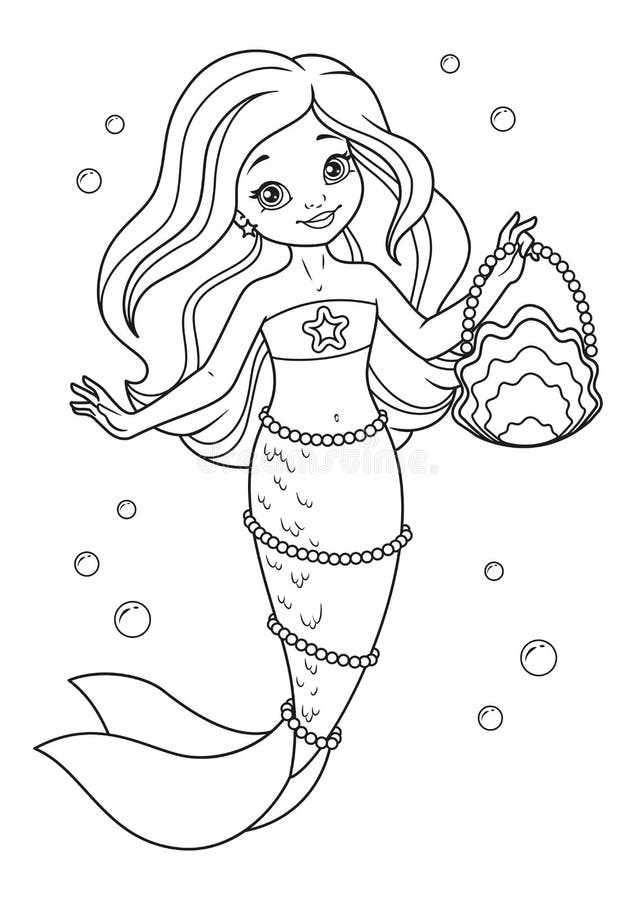 32 Adorable Kawaii Mermaid Coloring Pages Printable 13