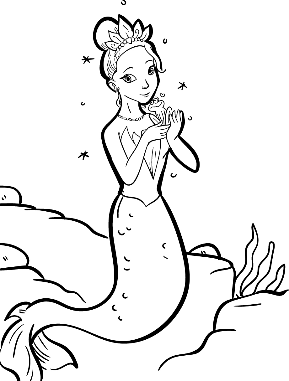 32 Adorable Kawaii Mermaid Coloring Pages Printable 21