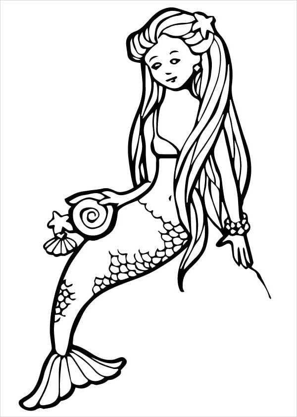 32 Adorable Kawaii Mermaid Coloring Pages Printable 22