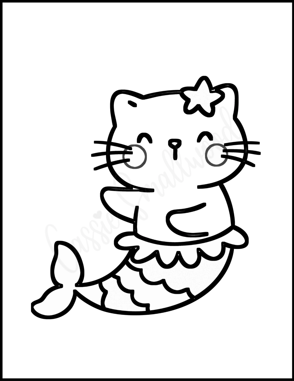 32 Adorable Kawaii Mermaid Coloring Pages Printable 26