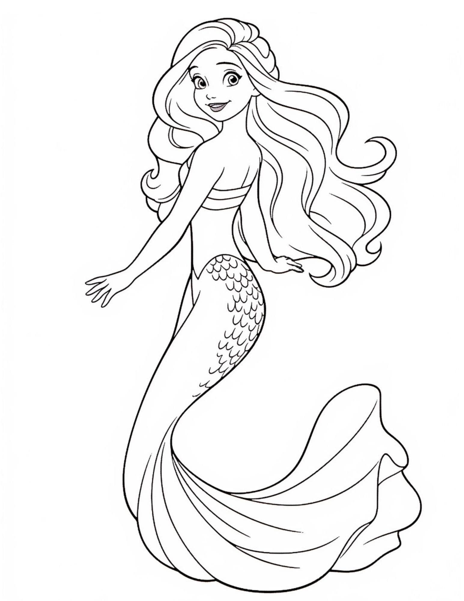 32 Adorable Kawaii Mermaid Coloring Pages Printable 27