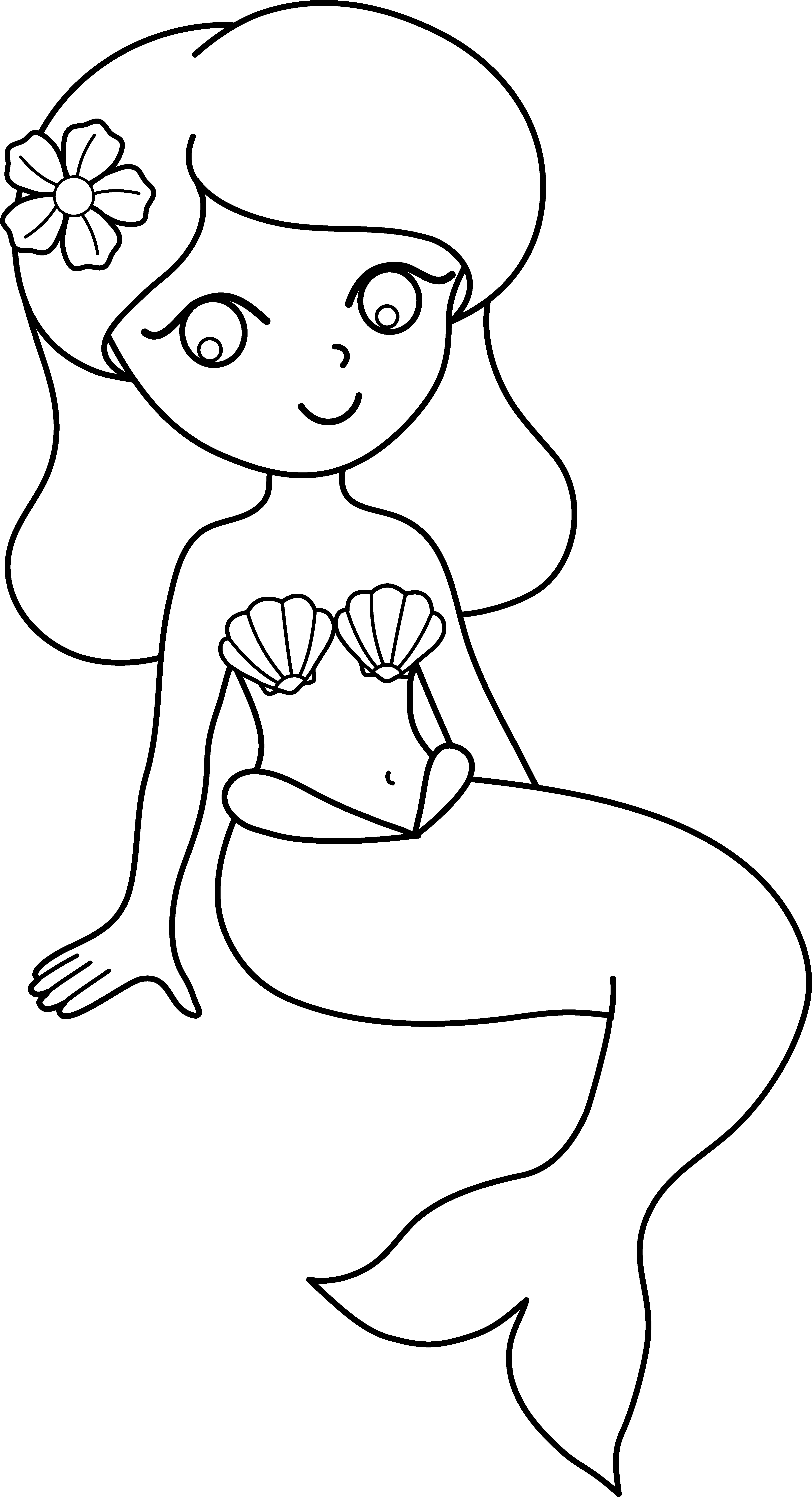 32 Adorable Kawaii Mermaid Coloring Pages Printable 9